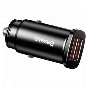 Incarcator auto Baseus Square 2xUSB QC3.0 5A 30W (negru) CCALL-DS01 - Img 1