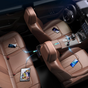 Incarcator Auto Rapid Joyroom JR-CL29 2x USB + 2x USB-C 70W (Negru)