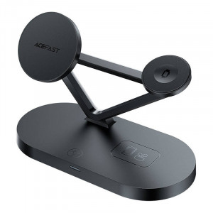 Incarcator wireless Qi 3in1 Acefast E9 15W, MagSafe (negru) - Img 1