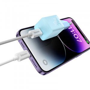 Mini incarcator de perete Baseus GaN5 30W USB-C (albastru) CCGN070603 - Img 6