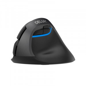 Mouse vertical wireless Delux M618Mini DB BT+2.4G 2400DPI (negru) - Img 1