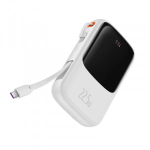 Powerbank Baseus Qpow Pro cu cablu USB-C, 10000 mAh, 22.5 W (alb) PPQD020102 - Img 5