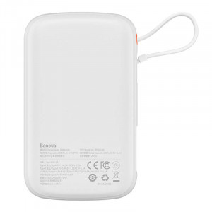 Powerbank Baseus Qpow PRO cu cablu, USB-C, 2xUSB, 10000mAh, 20W (alb) PPQD060002 - Img 9