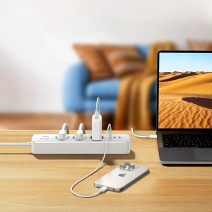 Prelungitor Electric Multiplu cu Comutator 3680W Ugreen CD286 3x AC 2x USB-A 1x USB-C 30W (Alb)