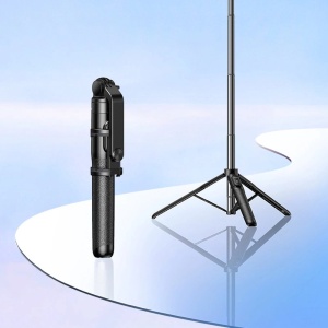SelfieStick Trepied Telescopic + Telecomanda Bluetooth UGREEN LP586 1.5m (Negru)