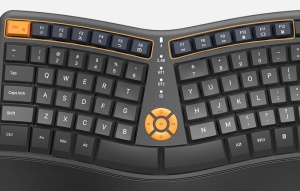 Tastatura Wireless Ergonomica Delux GM905DB Bluetooth + 2.4G (Gri/Portocaliu)