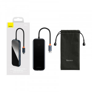 Adaptor Hub Baseus 8in1 USB-C si HDMI + 2xUSB + PD + SD/TF + RJ45 (gri inchis) WKJZ010613 - Img 7