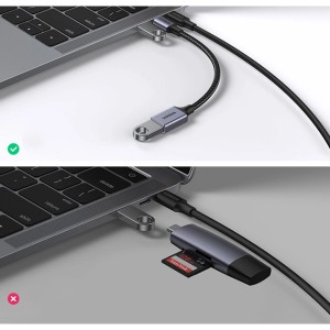 Adaptor USB-C la USB 3.0 OTG UGREEN US378, 15cm (gri) 70889