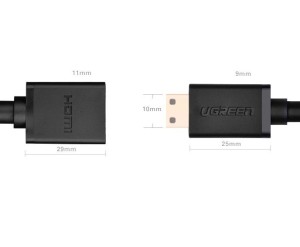Adaptor HDMI Mini la HDMI UGREEN 20137, 22cm (negru)