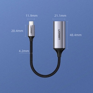 Adaptor HDMI UGREEN USB-C la HDMI, 4K 60Hz Thunderbolt 3 (Gri)
