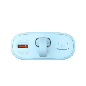 Baterie Externa Powerbank Baseus Popsicle 5200mAh 20W Cablu Lightning Incorporat + Cablu Alb Baseus Simple USB-C - USB-C 60W/20V/3A/30cm (Albastru/Portocaliu)