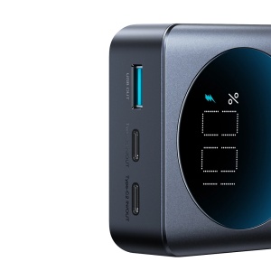 Baterie Externa Powerbank C+C+U Joyroom JR-PBF04 PD 65W 20000mAh, Afisaj Digital + Cablu USB-C 1.2m (Negru)