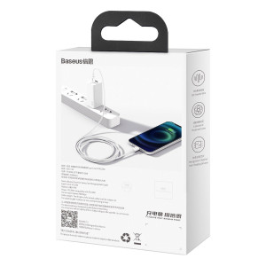 Cablu de date Baseus Superior Series USB-C la Lightning, 20W, PD, 2m (alb) CATLYS-C02 - Img 11