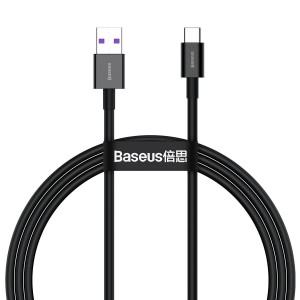 Cablu de date rapid Baseus Superior Series USB la USB-C, 66W, 1 m (negru) CATYS-01 - Img 1