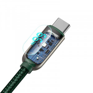Cablu de date rapid cu afisaj Baseus USB la USB-C, 66W, 1 m (verde) CASX020006 - Img 5