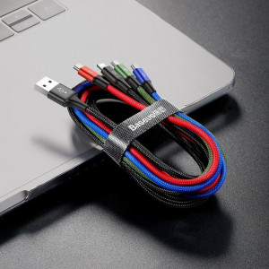 Cablu Incarcare Rapid USB BASEUS 4in1 USB-C / 2x Lightning / Micro 3.5A 1.2m - Negru CA1T4-A01