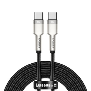 Cablu de date rapid USB-C la USB-C Baseus Cafule, 100W, 2m (negru) CATJK-D01 - Img 1