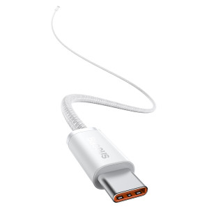 Cablu de date rapid USB-C la USB-C Baseus Dynamic, 100W, 1 m (alb) CALD000202 - Img 3