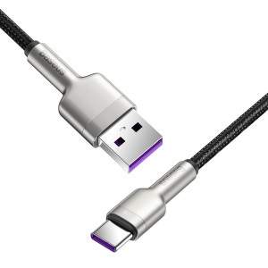 Cablu de date rapid USB la USB-C Baseus Cafule, 66W, 2m (negru) CAKF000201 - Img 3