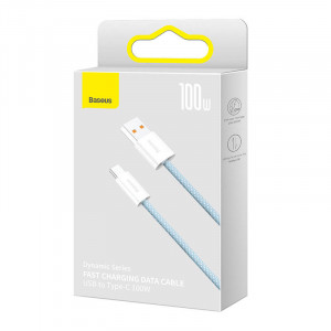 Cablu de date rapid USB la USB-C Baseus Dynamic Series, 100W, 1 m (albastru) CALD000603 - Img 4