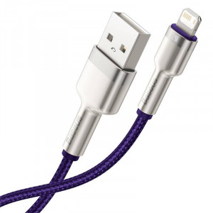 Cablu de date USB la Lightning Baseus Cafule, 2.4A, 1m (violet) CALJK-A05 - Img 4
