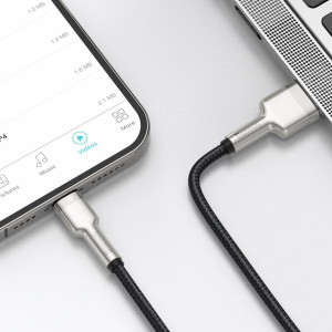 Cablu de date USB la Lightning Baseus Cafule, 2.4A, 2m (negru) CALJK-B01 - Img 10