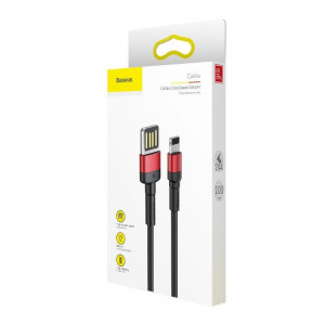 Cablu de date USB la Lightning Baseus Cafule cu doua fete 2.4A 1m (negru+rosu) CALKLF-G91 - Img 5