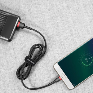 Cablu Incarcare Rapid USB la Micro USB Baseus Cafule 2A 3m (Negru/Rosu) CAMKLF-H91