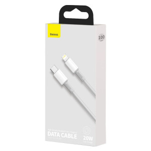 Cablu impletit de inalta densitate Baseus USB-C la Lightning, PD, 20W, 1m (alb) CATLGD-02 - Img 7