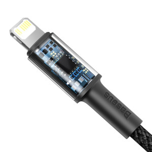 Cablu impletit de inalta densitate Baseus USB-C la Lightning, PD, 20W, 1 m (negru) CATLGD-01 - Img 4
