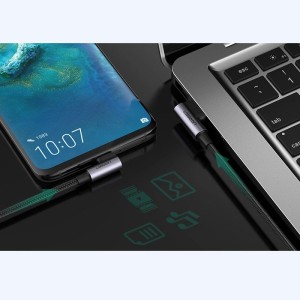 Cablu Incarcare Rapida Unghiular USB la USB-C UGREEN US176, 3A, 1m (negru) 20856
