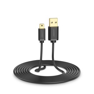 Cablu USB la mini USB Gold Plated Ugreen 5 pini 0.25 m - 3m Negru (US132)