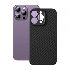 Carcasa magnetica Baseus Synthetic Fiber Series pentru iPhone 14 Pro (negru)+ sticla securizata + kit de curatare ARQW000101 - Img 3