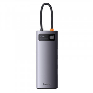 Hub 8in1 Baseus StarJoy Series, USB-C la 3x USB 3.1 + HDMI + USB-C PD + RJ45 + microSD/SD (gri) WKWG080213 - Img 1