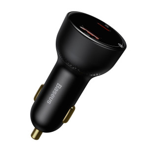 Incarcator Auto Rapid Baseus Superme, USB, USB-C, 100W + Cablu USB-C (Negru) TZCCZX-01