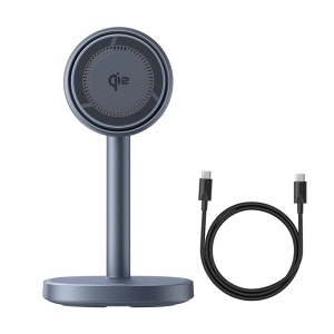 Incarcator Rapid Inductie Magnetic cu Suport Baseus Orbit 2 Pro 2 in 1 MagSafe Qi2 20W cu Racire (Gri)