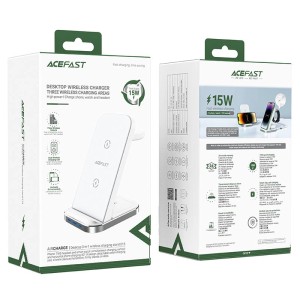 Incarcator Wireless Inductiv Cu Suport 3in1 Qi Acefast E15 15W (alb)