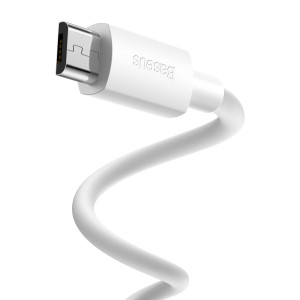 Kit cablu de date Baseus Simple Wisdom USB la Micro 2.1A (2 buc./set) 1.5 m alb TZCAMZJ-02 - Img 2