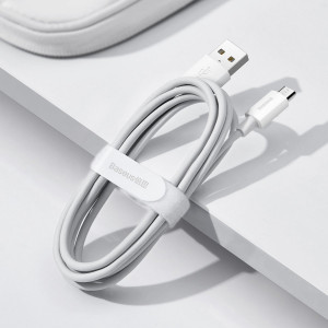 Kit cablu de date Baseus Simple Wisdom USB la Micro 2.1A (2 buc./set) 1.5 m alb TZCAMZJ-02 - Img 7