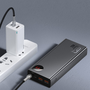 Baterie Externa Powerbank Baseus Adaman Metal 20000mAh PD QC 3.0 65W 2xUSB + USB-C + micro USB (negru) PPIMDA-D01