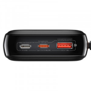 Powerbank Baseus Qpow PRO cu cablu USB-C, USB-C, USB, 20000 mAh, 22.5 W (negru) PPQD060301 - Img 4