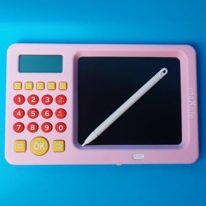 Tabla de Scris Pentru Copii Maxlife cu Calculator MXWB-01 (Roz)