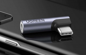 Adaptor Audio Unghiular UGREEN AV154 USB-C la Mini Jack 3.5 mm 80384