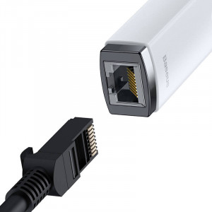 Adaptor Ethernet Retea Baseus Lite Series USB la RJ45, 100 Mbps (alb) WKQX000002