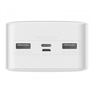 Baterie Externa Powerbank Baseus Bipow 30000mAh, 15W (Alb) PPBD050202