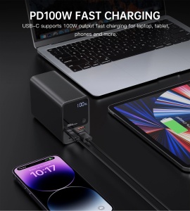 Baterie Externa Powerbank Choetech B635BK 27000mAh Max 222.5W 2x USB-A 2x USB-C (Negru)