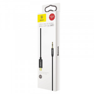 Cablu Audio BASEUS Yiven USB-C la mini mufa 3.5 mm, 1.2 m (negru) CAM01-01