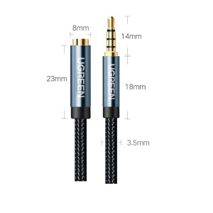 Cablu Audio Prelungitor Mufa AUX 3.5 mm UGREEN AV118, 2m (Albastru)