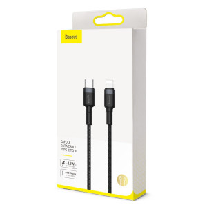Cablu de date Baseus Cafule Tip-C la IP PD 18W 1m Gri+Negru CATLKLF-G1 - Img 9