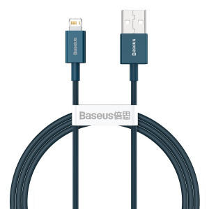 Cablu de date Baseus Superior Series USB la Lightning 2.4A 1m (albastru) CALYS-A03 - Img 1